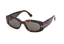 FT1187-Tomford Cielle / Dark Havana/Green(52N) / 52-20-140