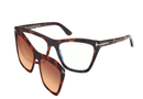 FT5971-B-Tomford Clip-Ons / Dark Havana/Blue Block(052) / 54-17-140